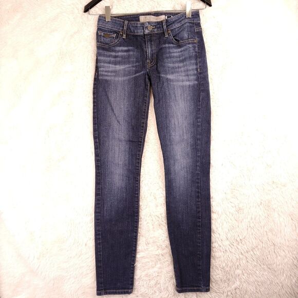 Guess Power Curvy Mid Dark Wash Jeans Stitched Design Size 26 - Picture 2 of 8